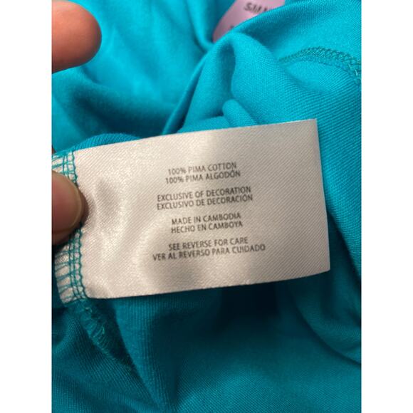 Eddie Bauer T-Shirt Women’s Short Sleeve V-Neck Soft Tee Size Small Turquoise - Picture 8 of 8